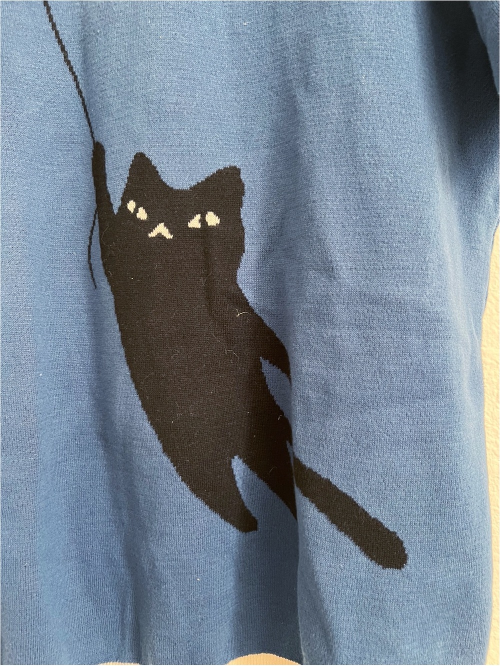 OXKNIT Blue Cat & Balloon Knit Top - Picture 2 of 5